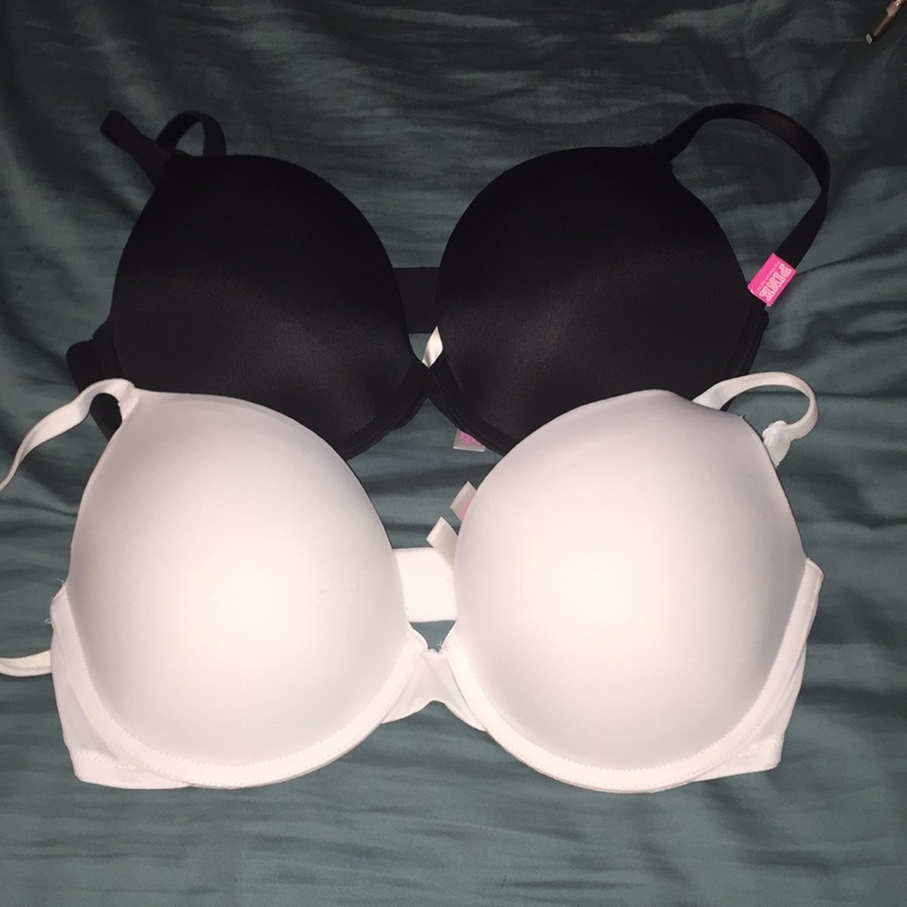 2 - NWT! VS/PINK Push Up Bras 34D